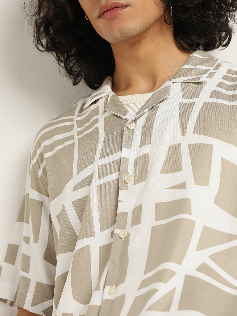 Nuon Beige Printed Shirt