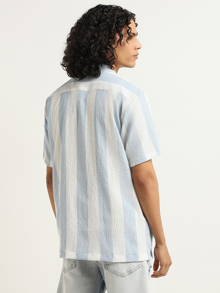 Nuon Light Blue Striped Shirt