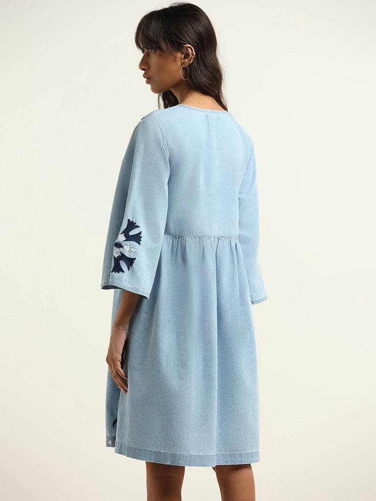 Bombay Paisley Blue Cotton Dress