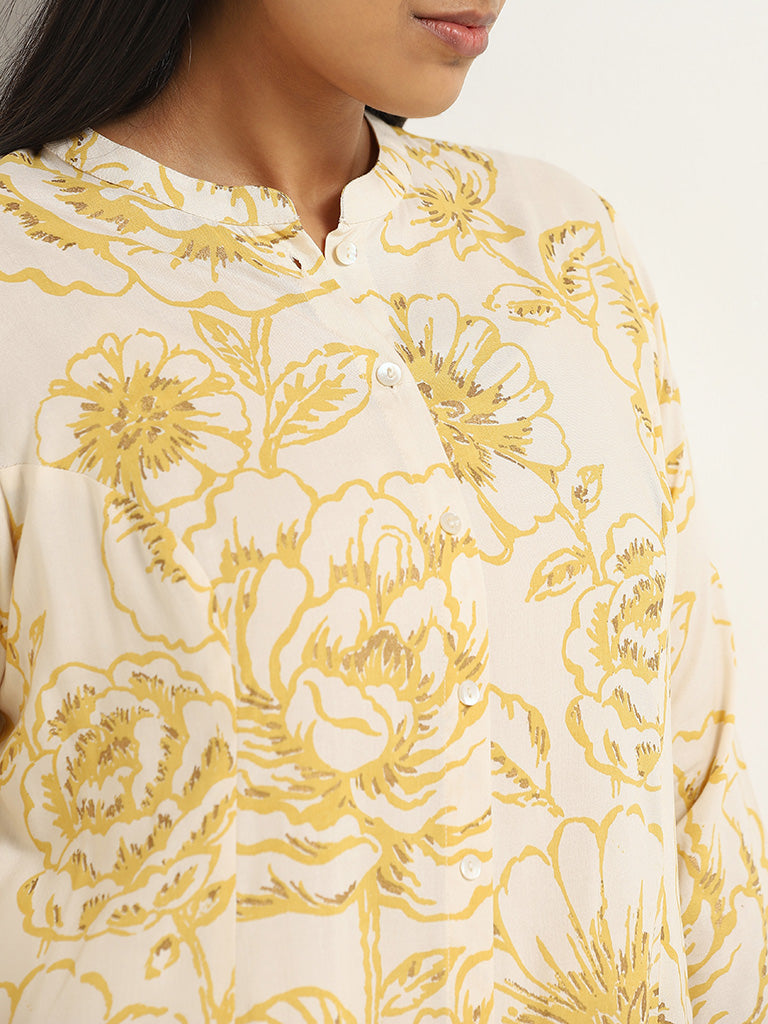 Diza Yellow Printed Kurta