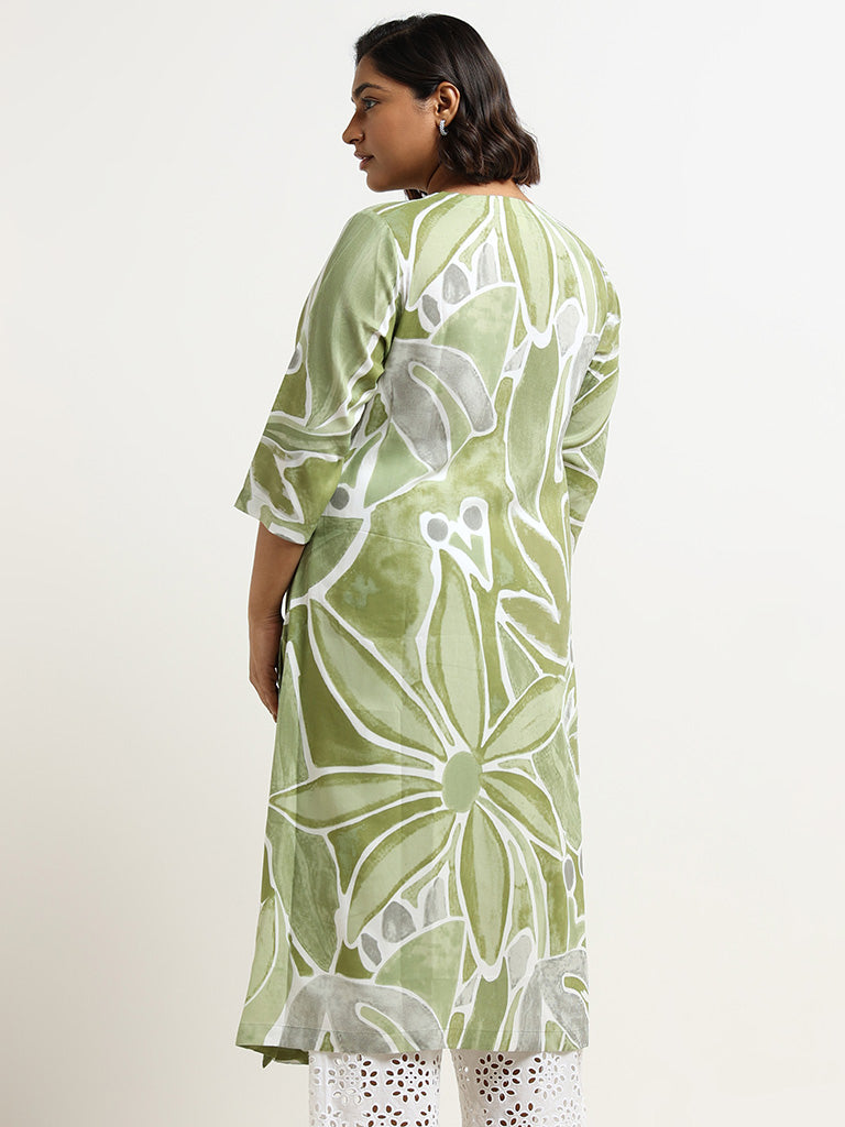 Diza Green Floral Kurta