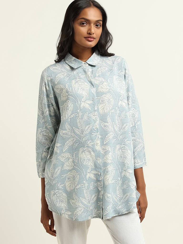 Utsa Blue Printed Tunic