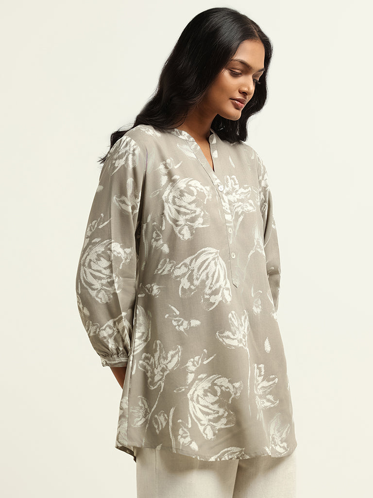 Utsa Beige Printed Kurti