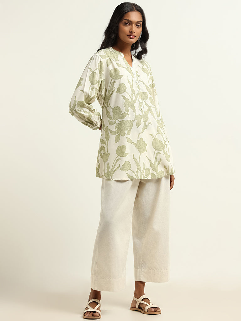 Utsa Green Printed Kurti