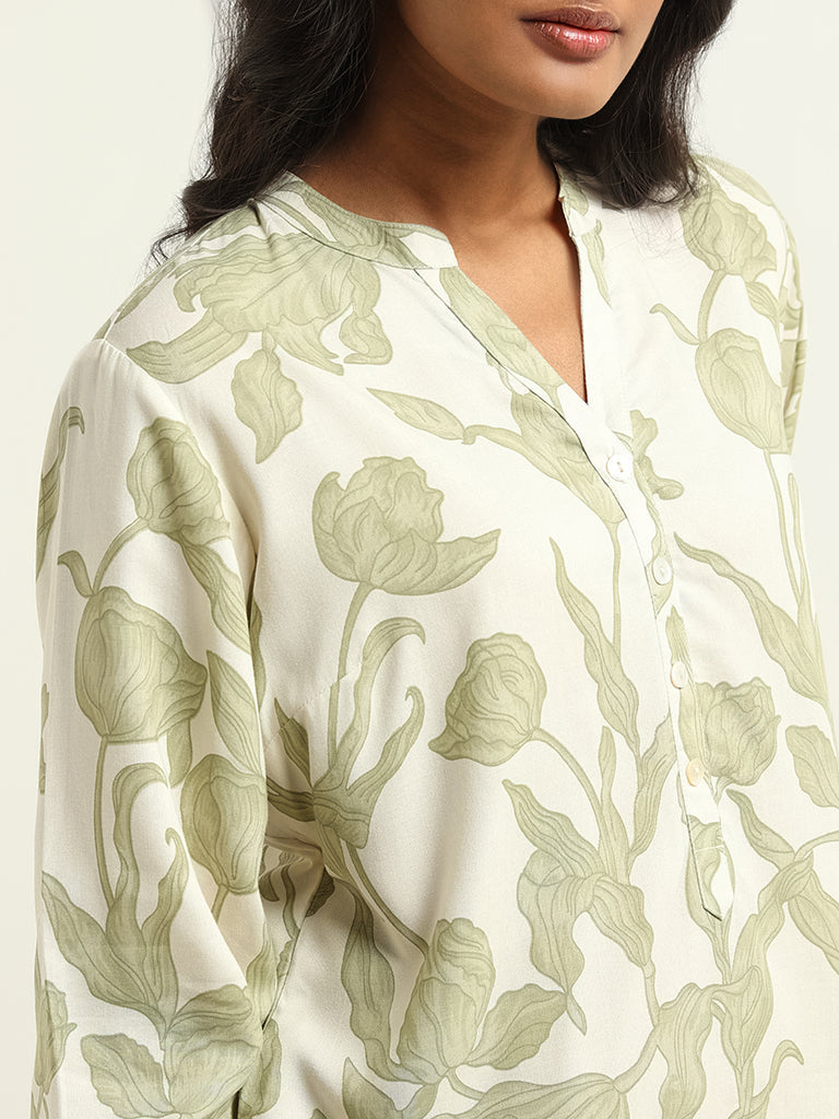 Utsa Green Printed Kurti