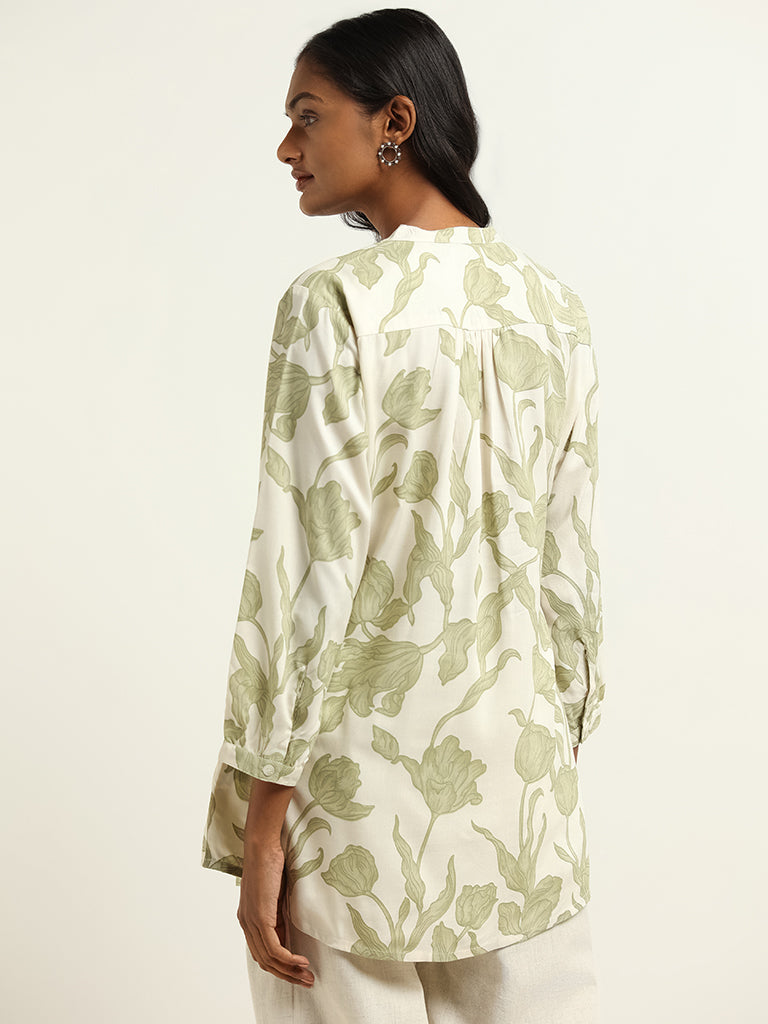 Utsa Green Printed Kurti