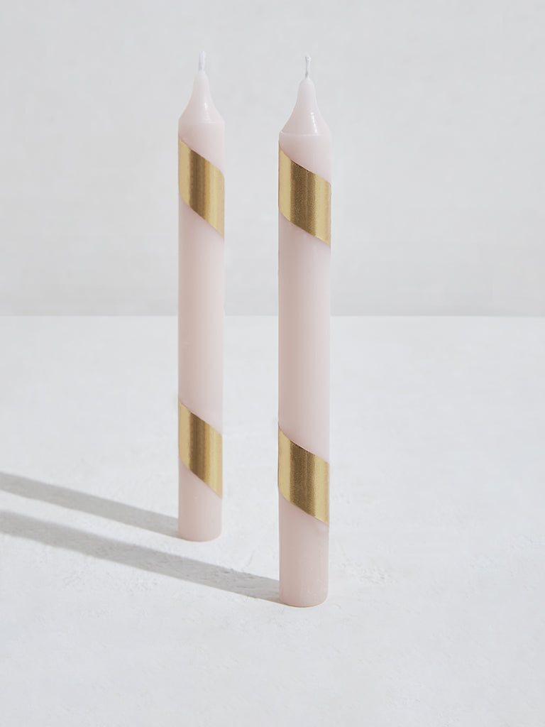 Westside Home Pink Tapered Candles (Set of 2)