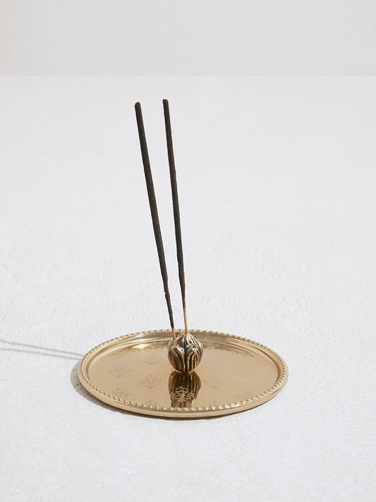 Westside Home Gold Etched Incense Stick Holder