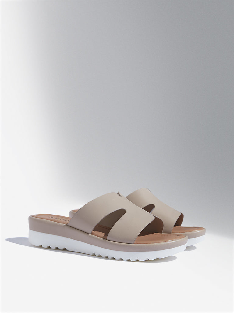 LUNA BLU Ivory H-Style Slides