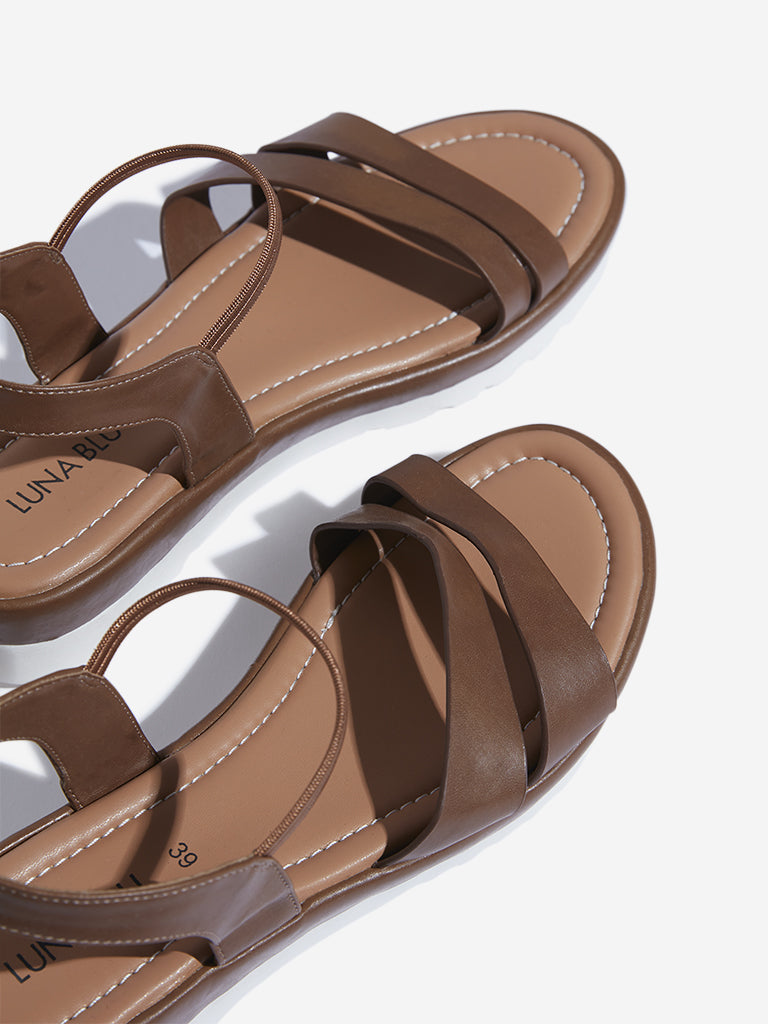 LUNA BLU Tan Slingback Sandals