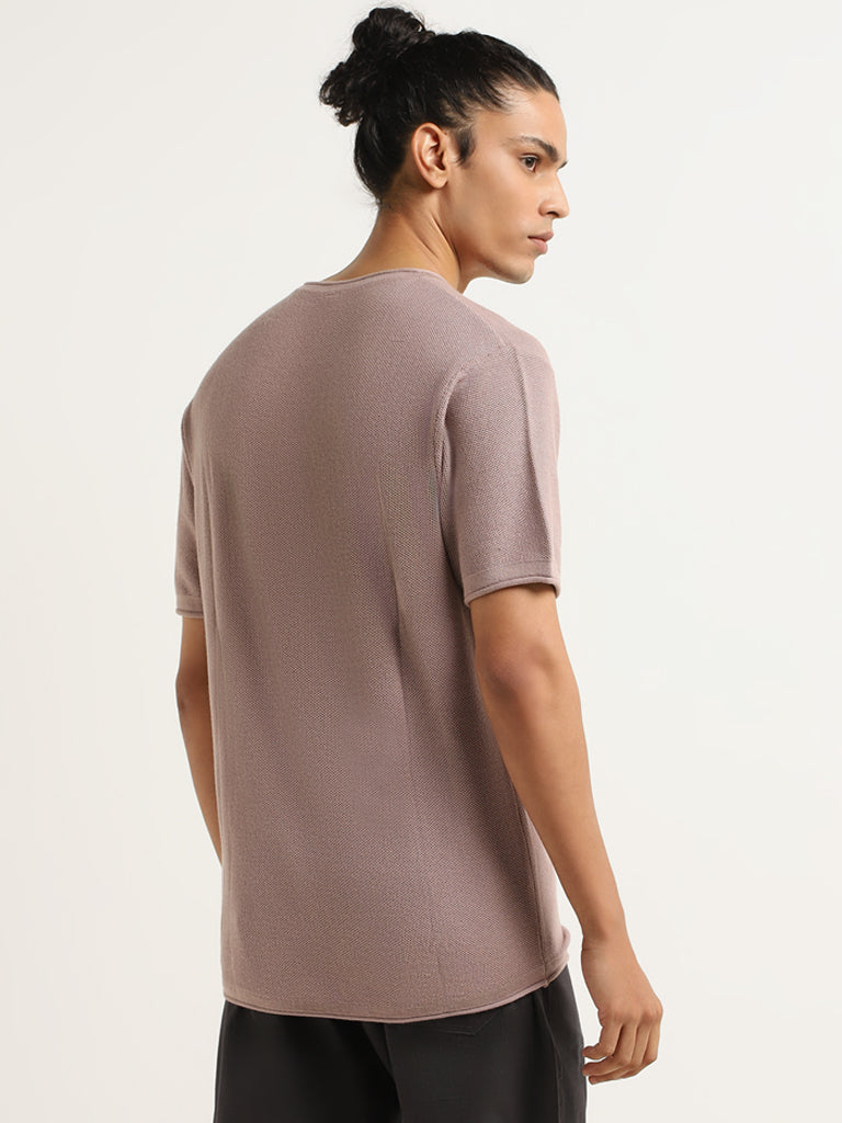 ETA Pink Knitted Slim Fit T-Shirt