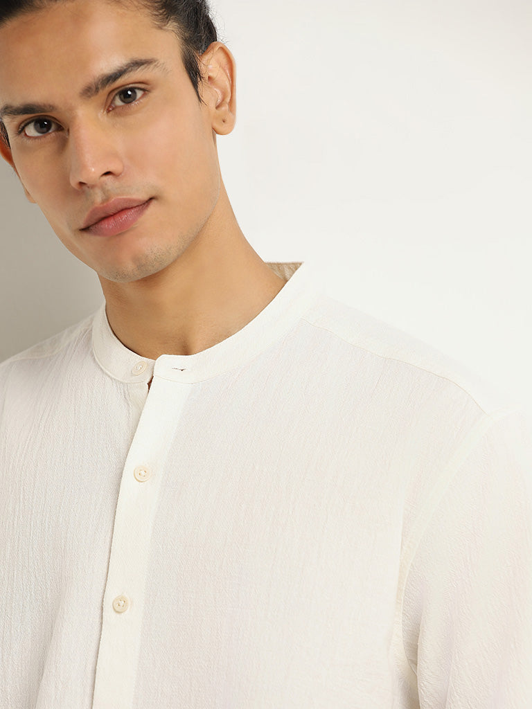 ETA Off-White Cotton Relaxed Fit Shirt