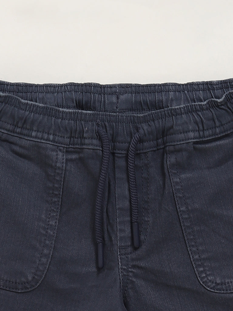 HOP Kids Solid Navy Shorts