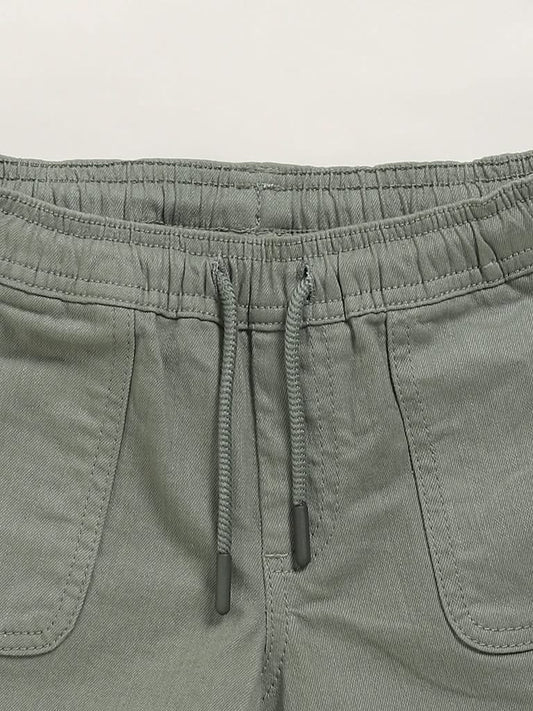 HOP Kids Plain Green Shorts