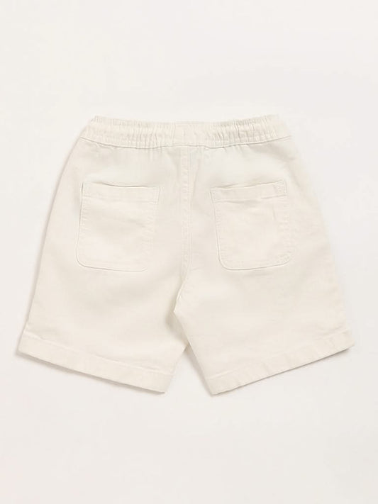 HOP Kids Solid Off-White Shorts