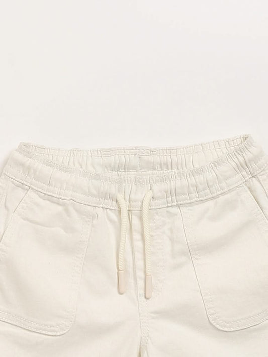 HOP Kids Solid Off-White Shorts