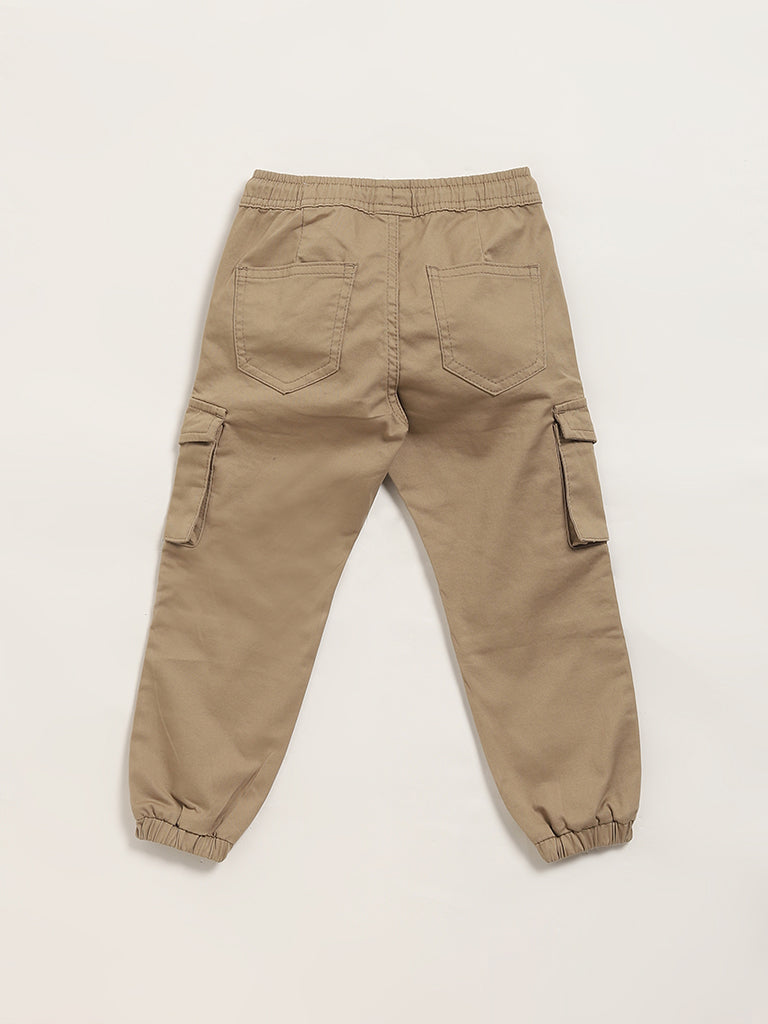 HOP Kids Beige Cargo Joggers