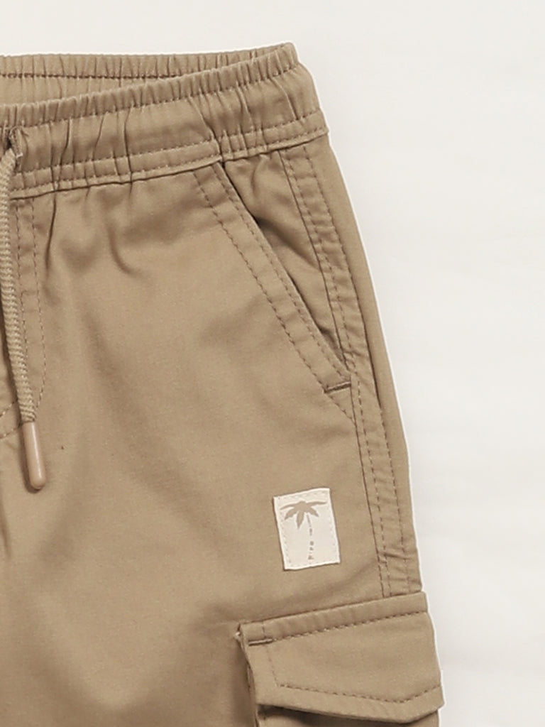 HOP Kids Beige Cargo Joggers