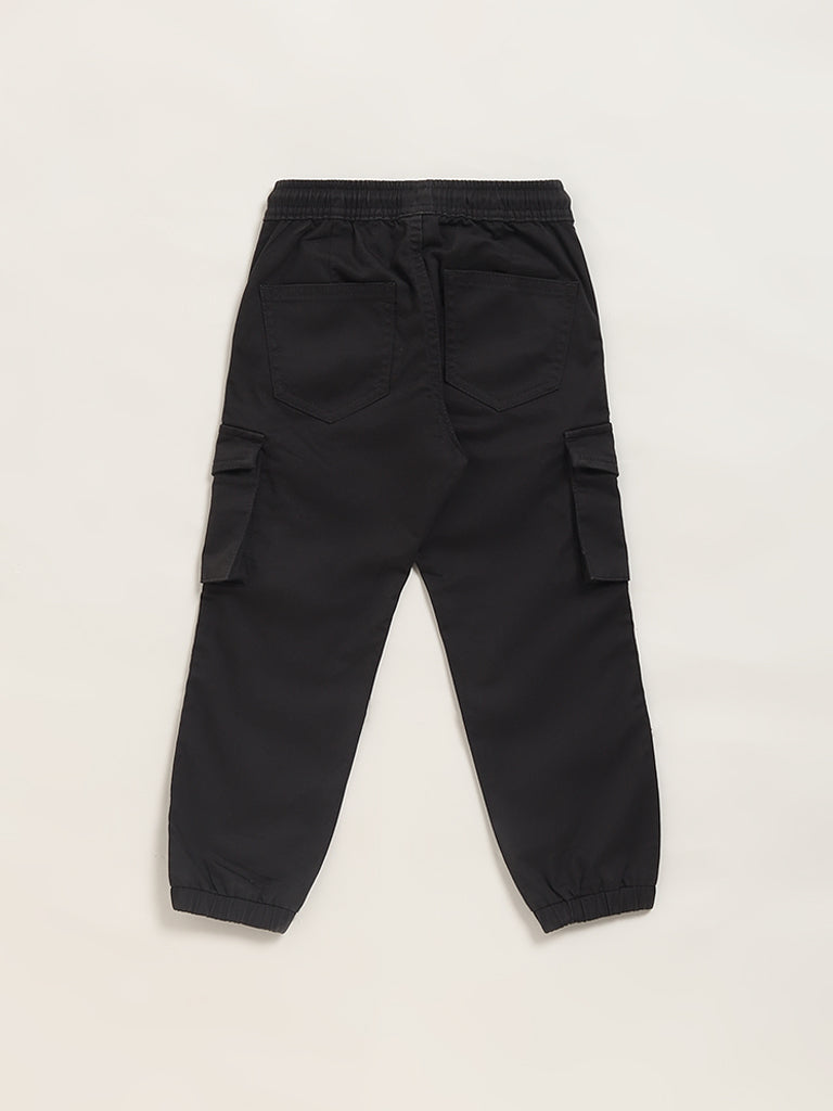 HOP Kids Black Cargo Joggers