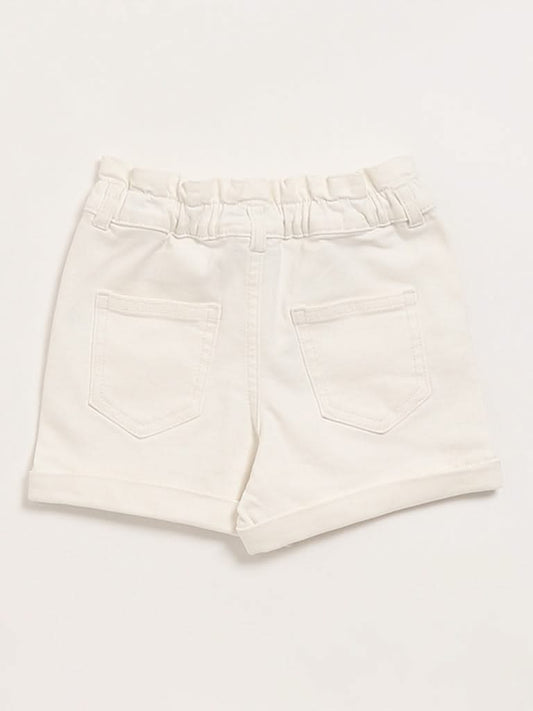 HOP Kids White Denim Shorts