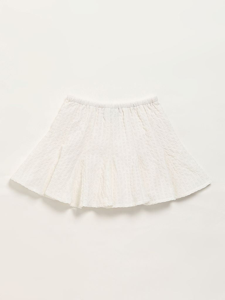 HOP Kids White Flared Skirt