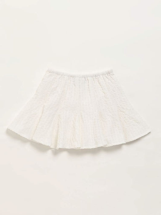 HOP Kids White Flared Skirt