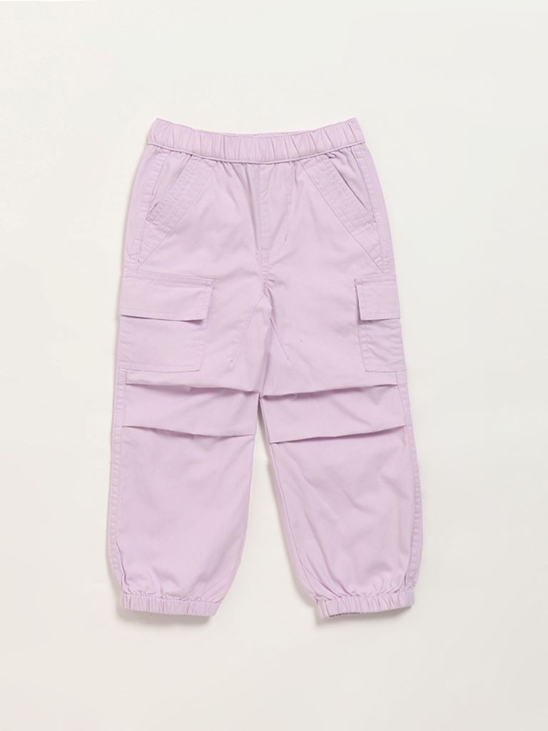 HOP Kids Plain Lilac Cargo Joggers