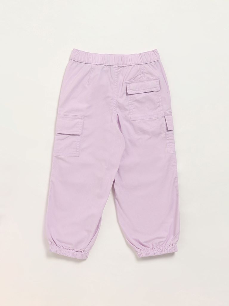 HOP Kids Plain Lilac Cargo Joggers