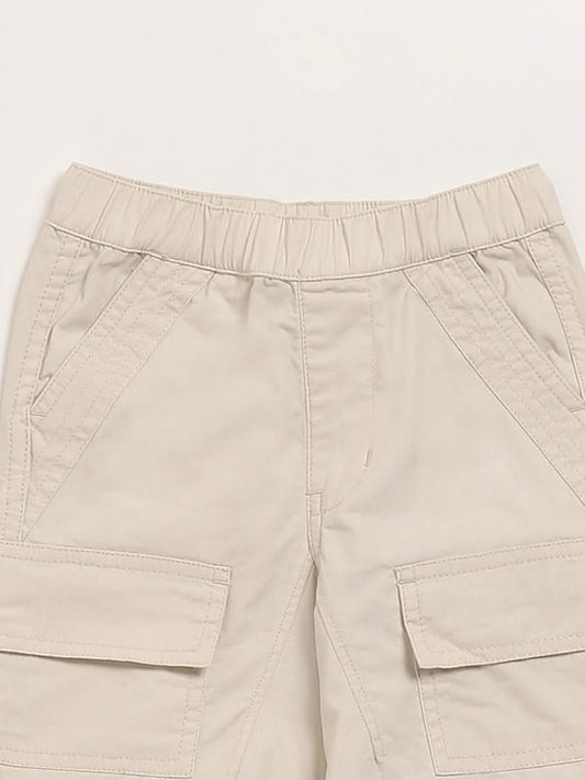 HOP Kids Beige Parachute Trousers