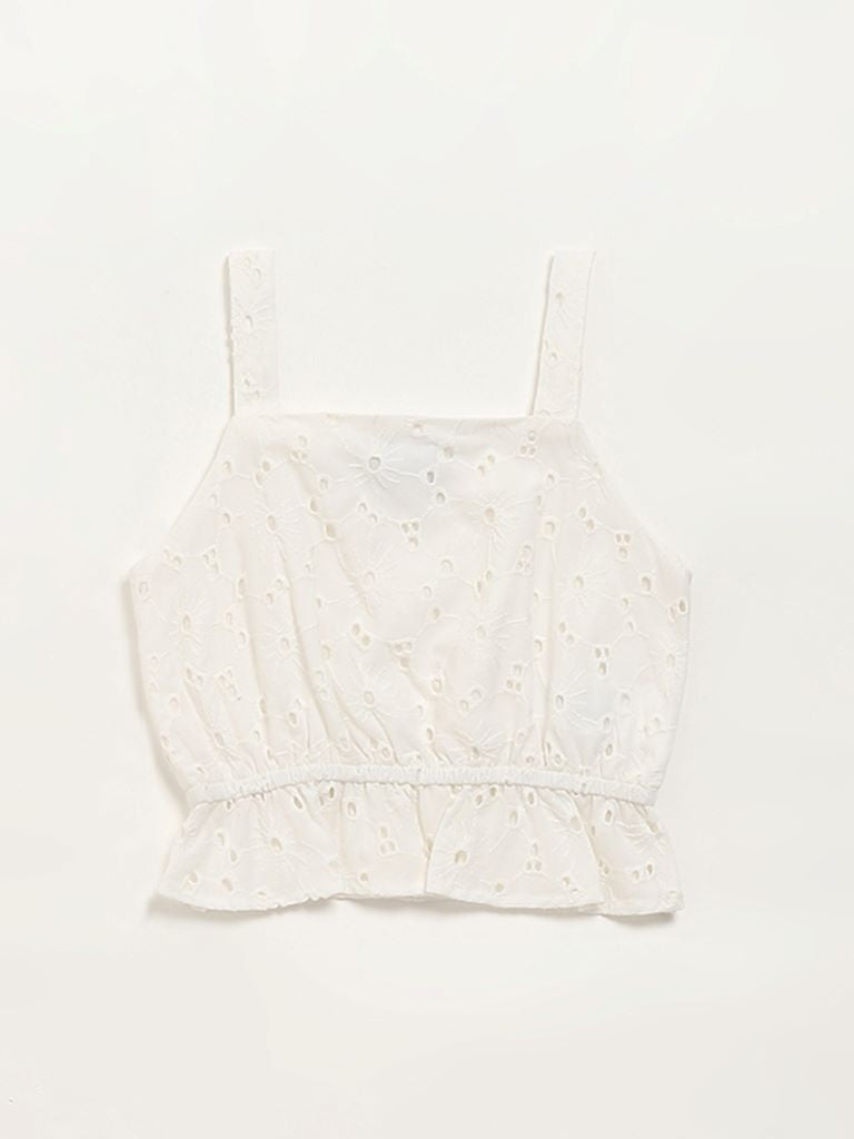 HOP Kids White Crop Top