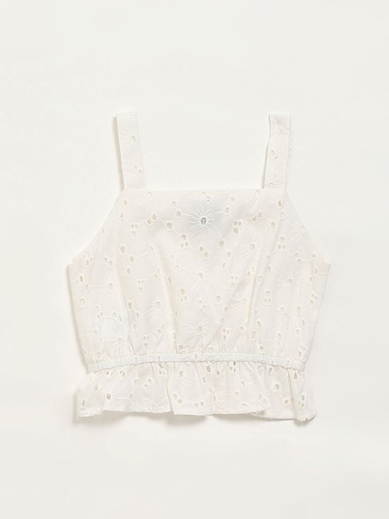 HOP Kids White Crop Top