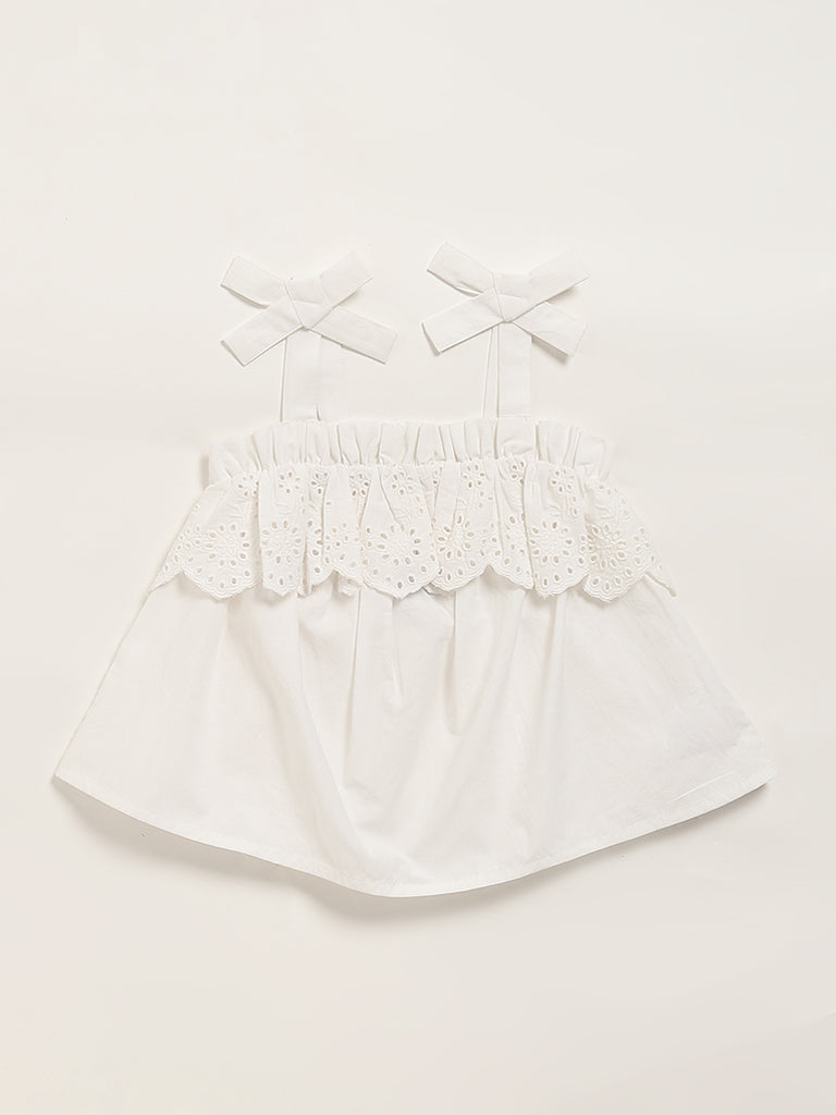 HOP Kids White Eyelet Top