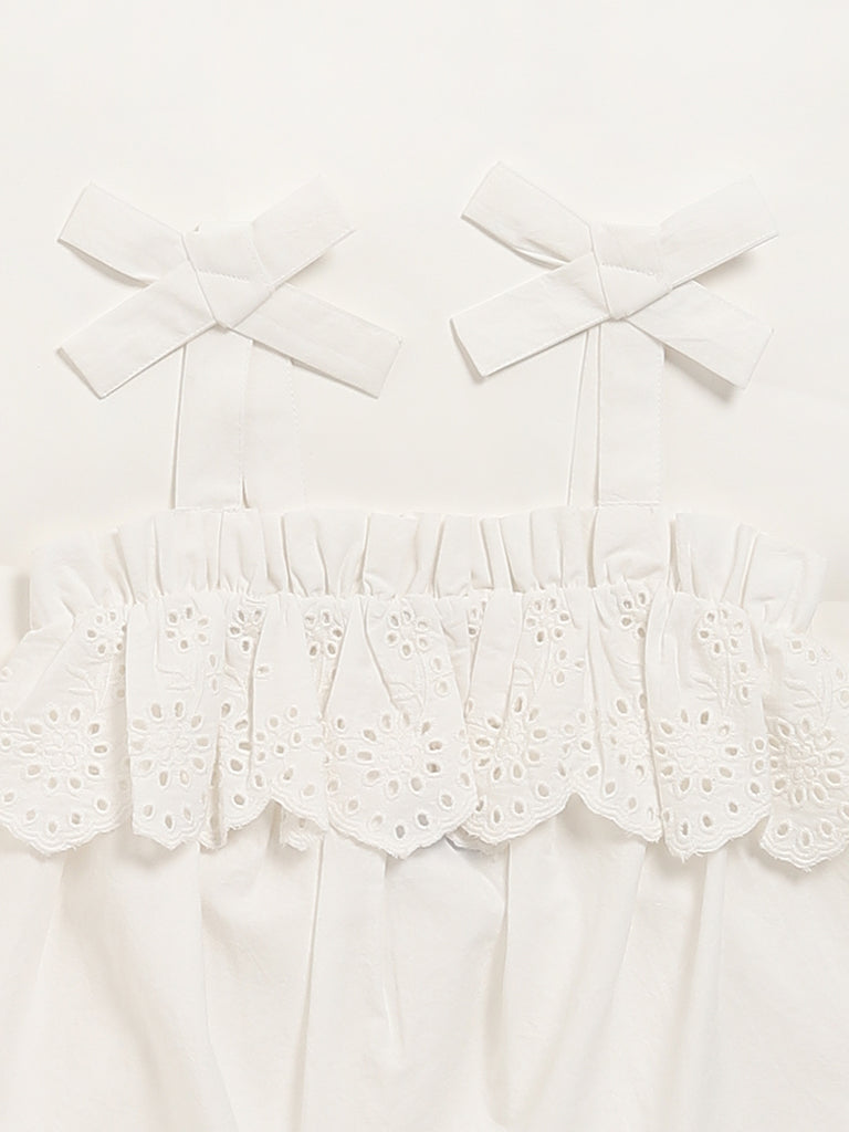 HOP Kids White Eyelet Top