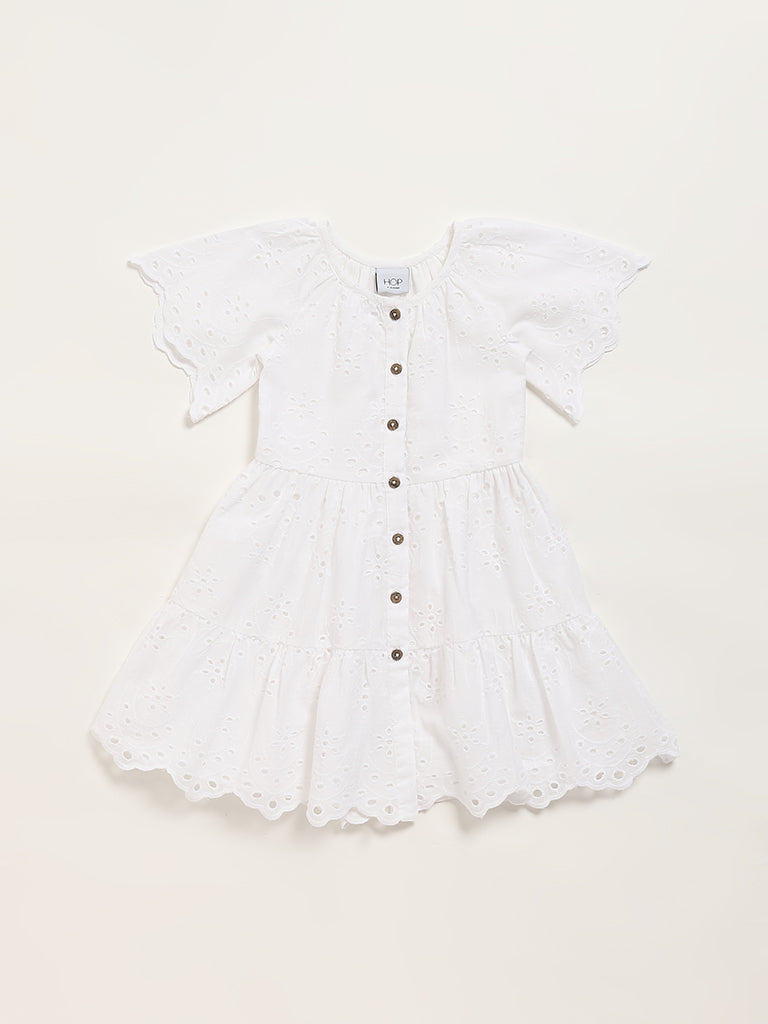 HOP Kids White Eyelet Dress