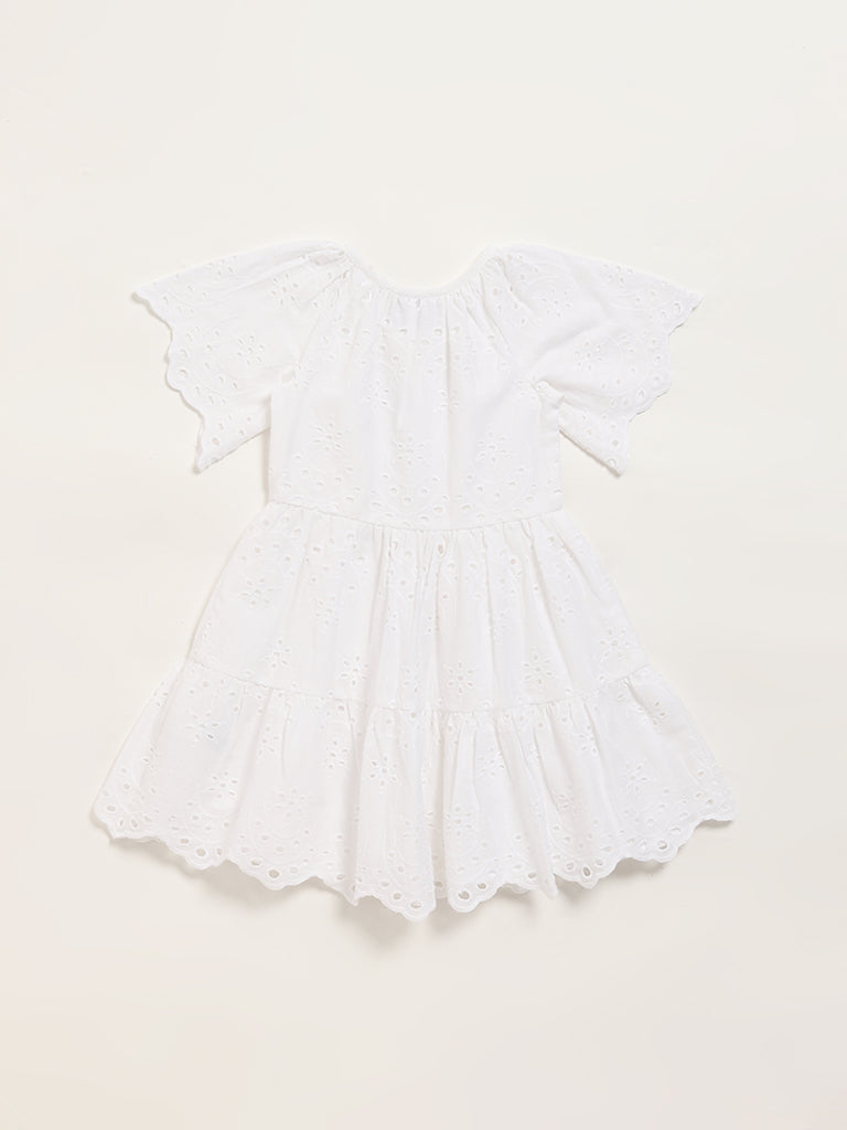 HOP Kids White Eyelet Dress