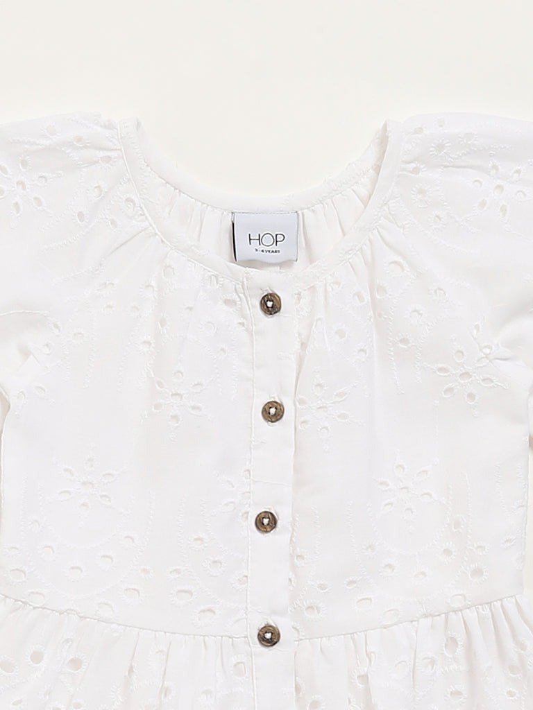 HOP Kids White Eyelet Dress