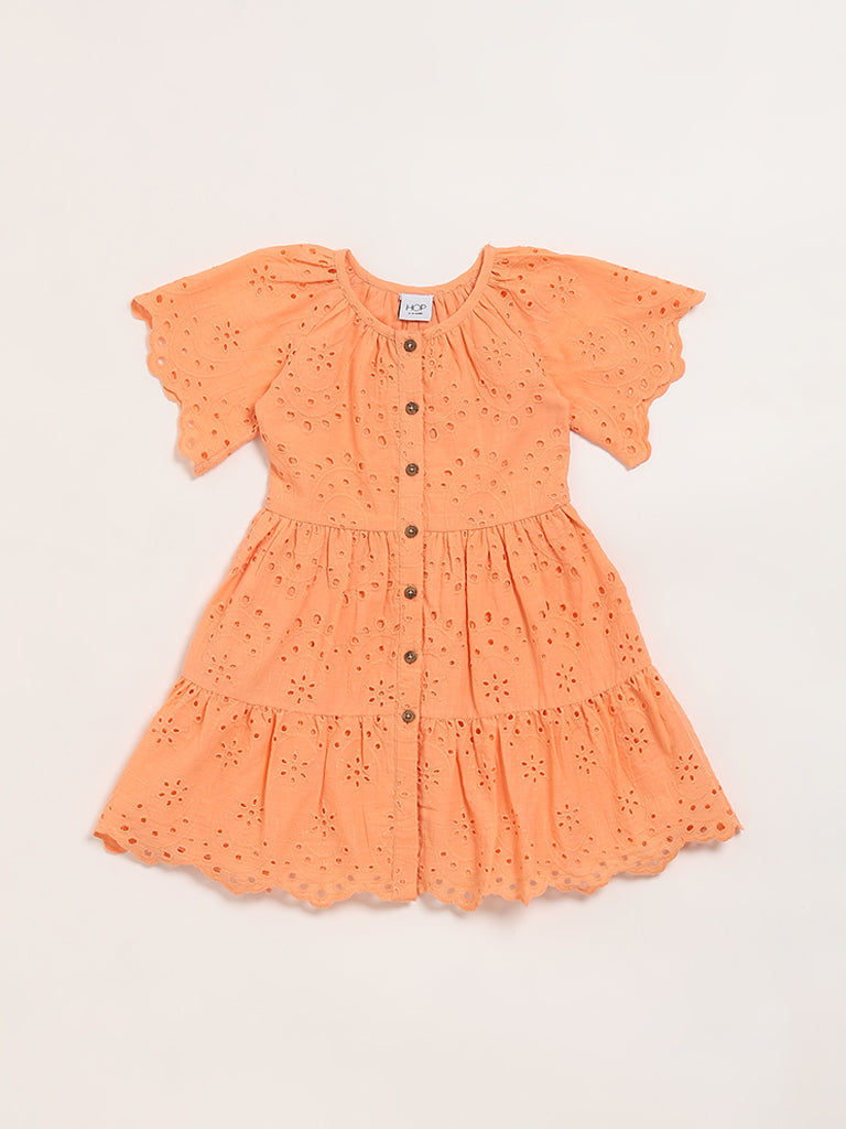 HOP Kids Orange Eyelet Dress