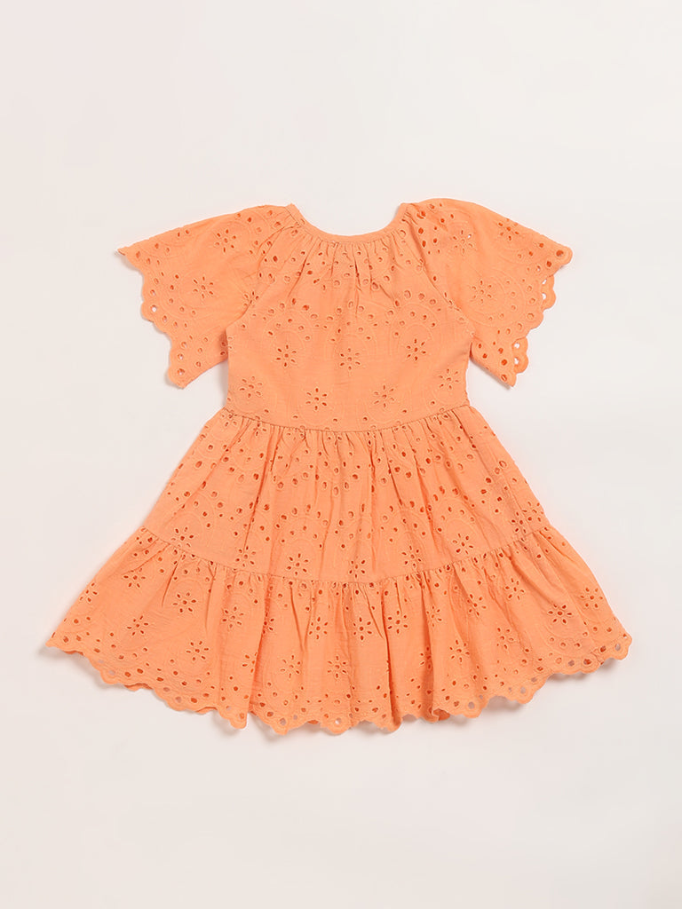 HOP Kids Orange Eyelet Dress