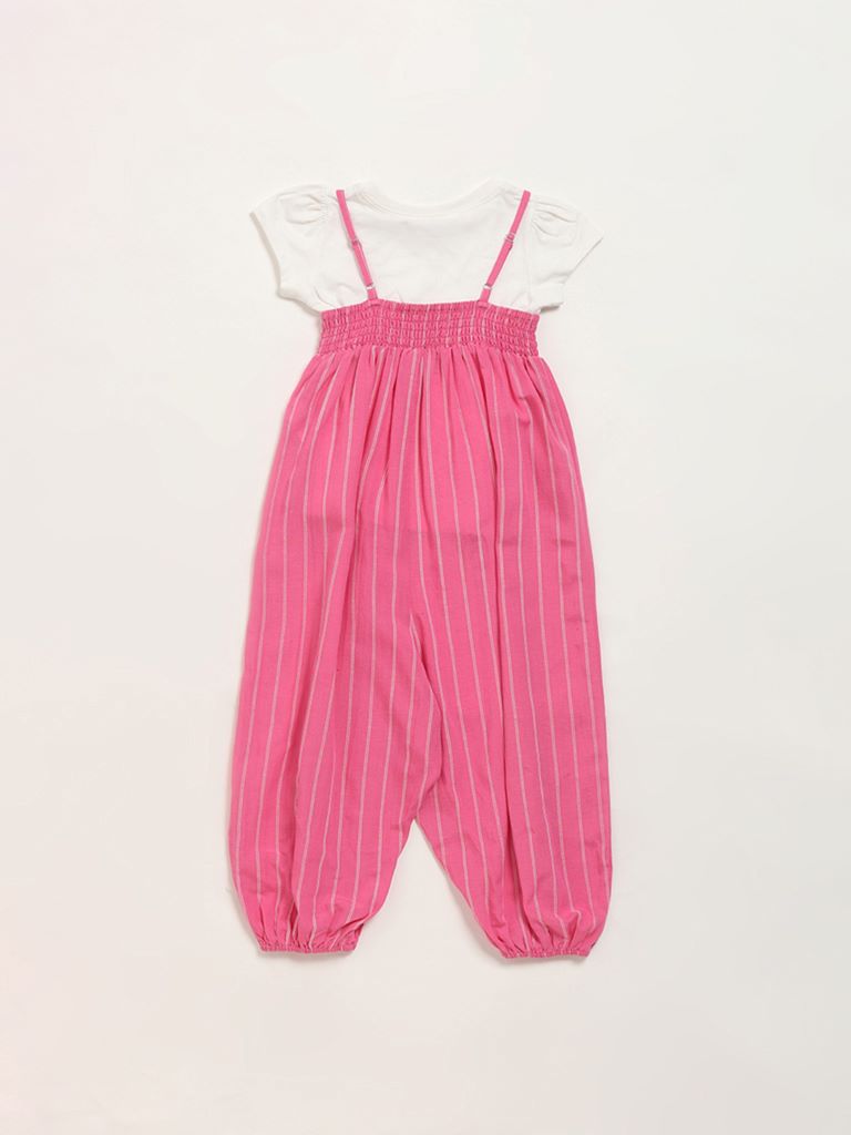 HOP Kids Pink Pinafore with T-Shirt