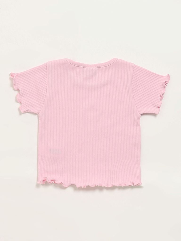 HOP Kids Pink Self-Striped Top