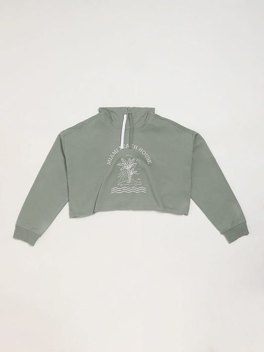 Y&F Kids Sage Crop Hoodie