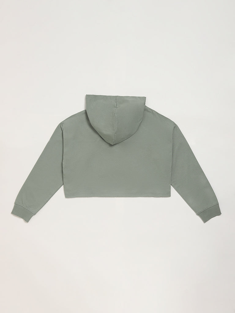 Y&F Kids Sage Crop Hoodie