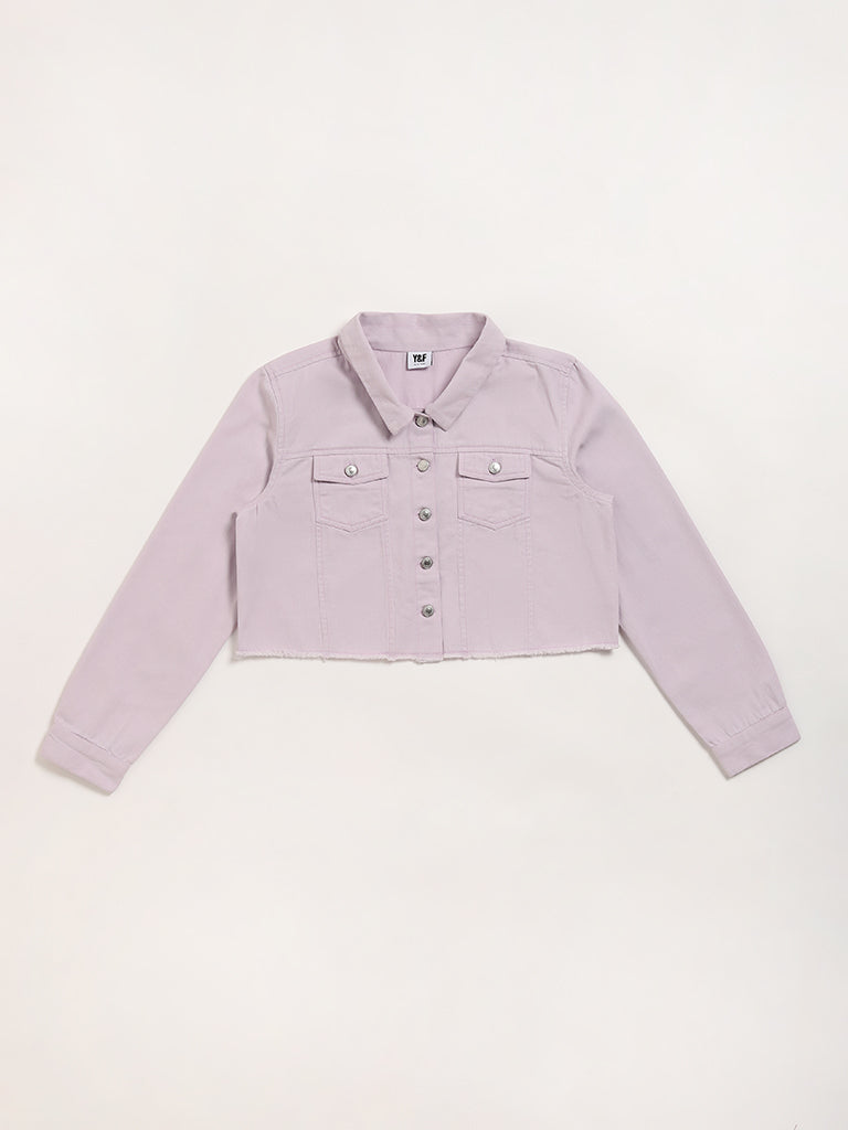 Y&F Kids Lilac Cropped Twill Jacket