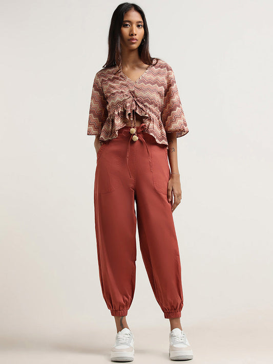 Bombay Paisley Brown Cotton Pants