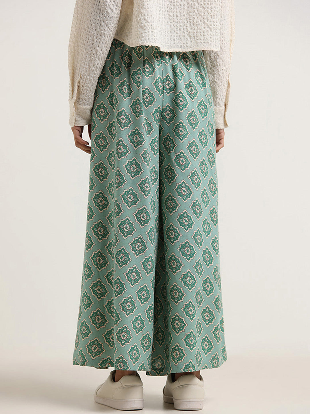 Bombay Paisley Green Printed Palazzos