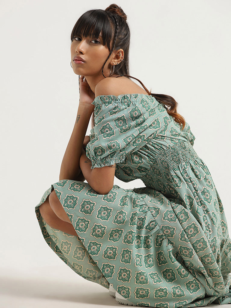 Bombay Paisley Green Printed Dress