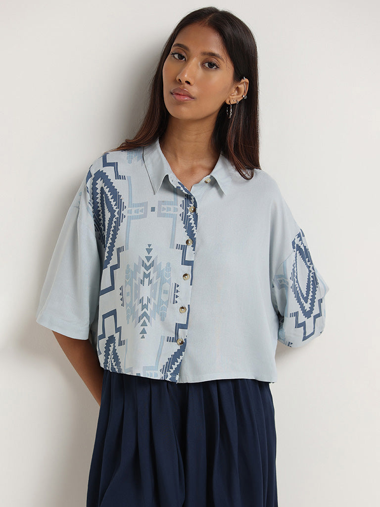 Bombay Paisley Blue Printed Shirt