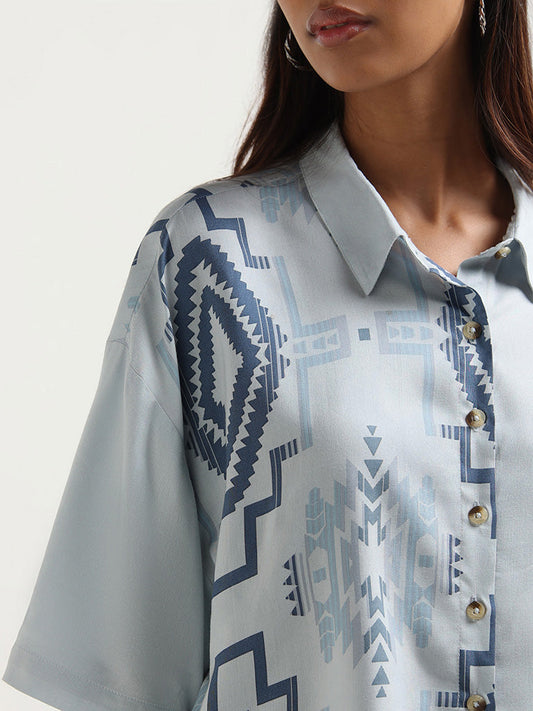 Bombay Paisley Blue Printed Shirt