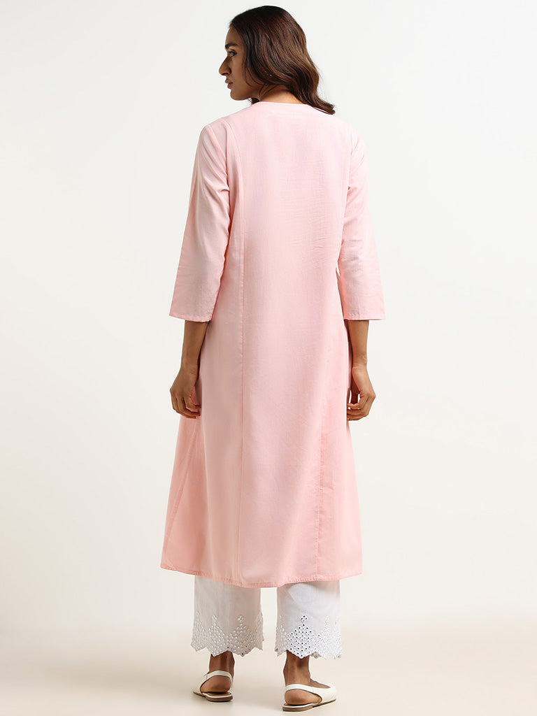 Utsa Pink Embroidered Kurta