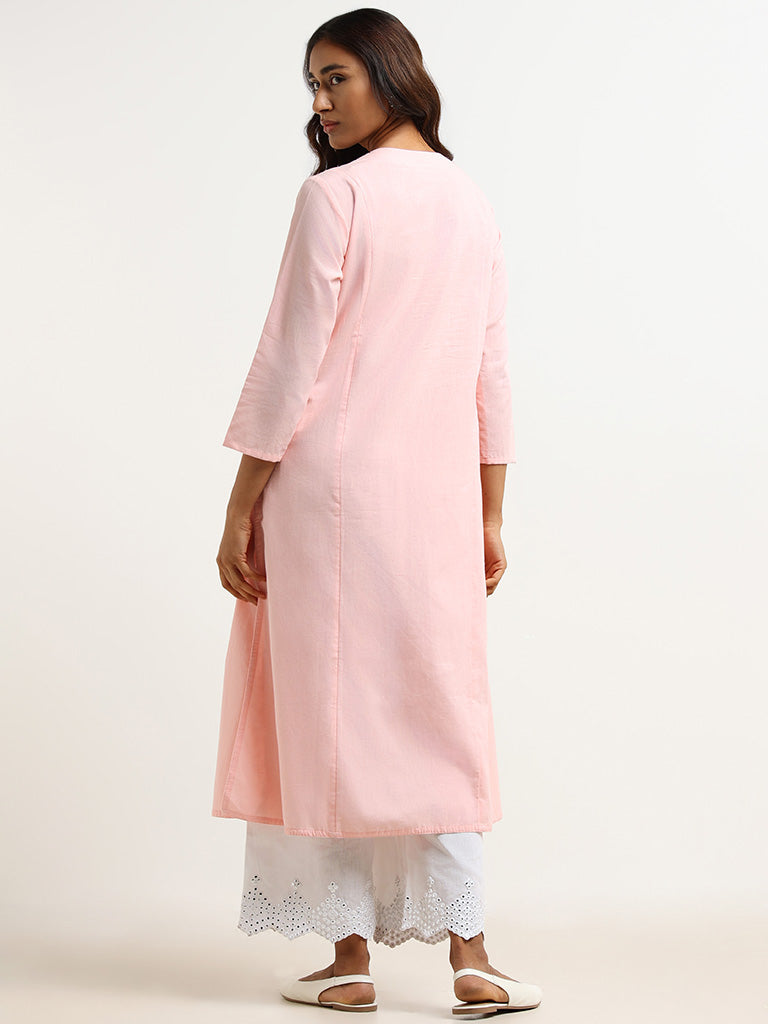 Utsa Pink Embroidered Kurta